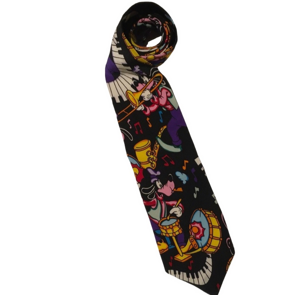 VINTAGE MICKEY & COMPANY GOOFIE TIE 100%SIK HANDMD